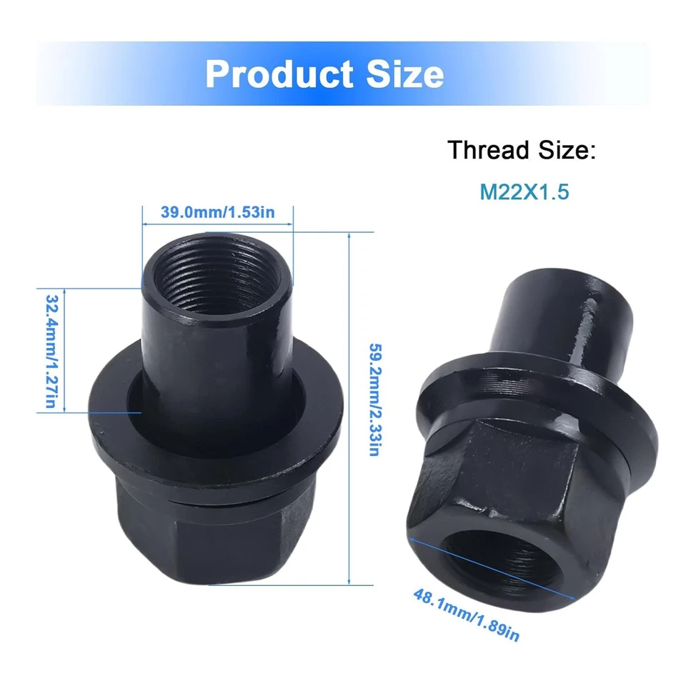 6 Pack Two-Piece 28Mm Sleeve Wheel Lug Nuts Fit for Heavy Duty Semi Trucks with  - Image 3 of 4