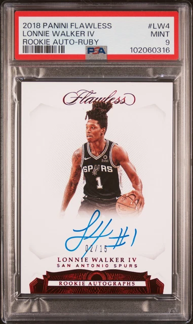 2018 PANINI FLAWLESS RC AUTOS RUBY #LW4 LONNIE WALKER IV 2/15 PSA 9 AUTO
