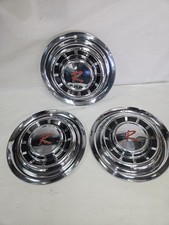 Set Of 3 1963-65 Amc Rambler American 15inch Stainless Steel Hub Caps Oem Amc