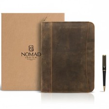 Leather Padfolio with Zipper   Business Portfolio for Men and Women, Legal
