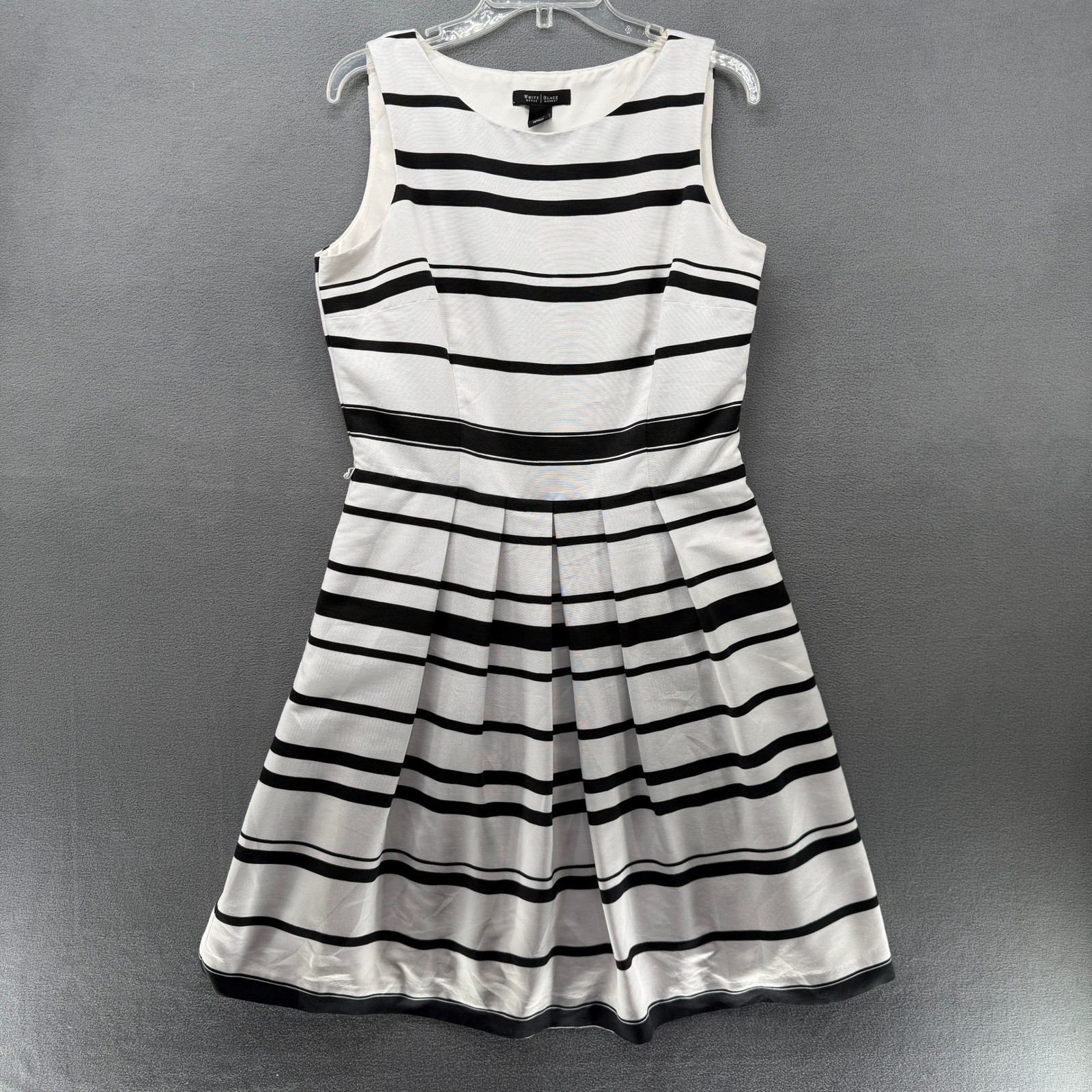 White House Black Market Striped Sleeveless Fit Flare Dress Size 12