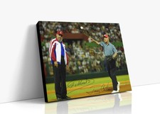 History Autograph Canvas - Fidel Castro Jimmy Carter - Baseball Diplomacy in Cub