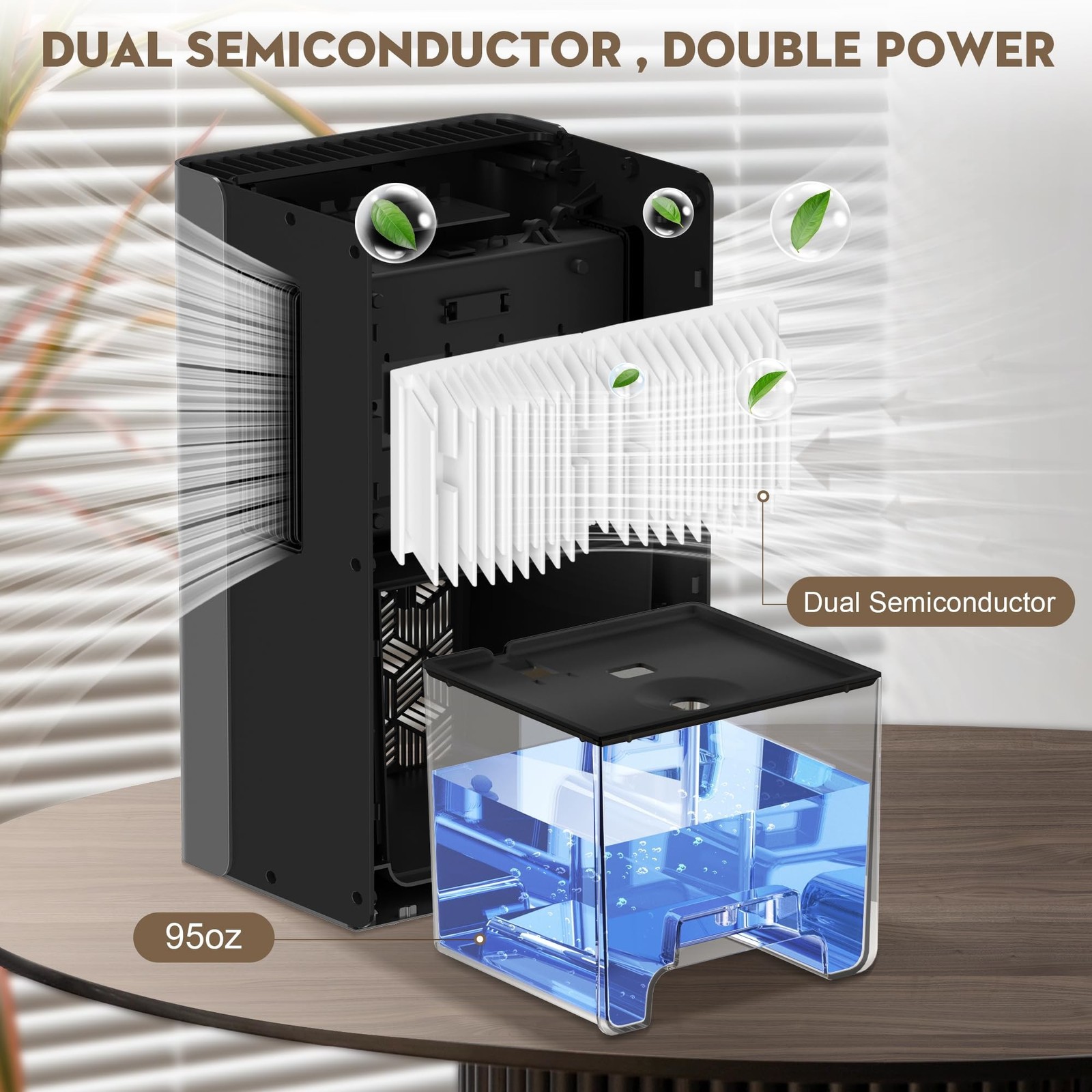 ToLife Dehumidifier for Home 95 OZ Water Tank, 1000 sq.ft Dehumidifiers for B...