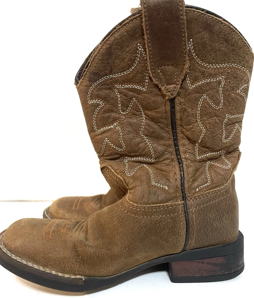 Roper младенца ясельного возраста Sz 10 Western ботинки ковбой коричневый искусственной кожи - Изображение 3 из 4
