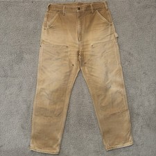Carhartt Pants Double Knee 36x32 actual 34x32 Dungaree Made in USA B01 BRN Vtg
