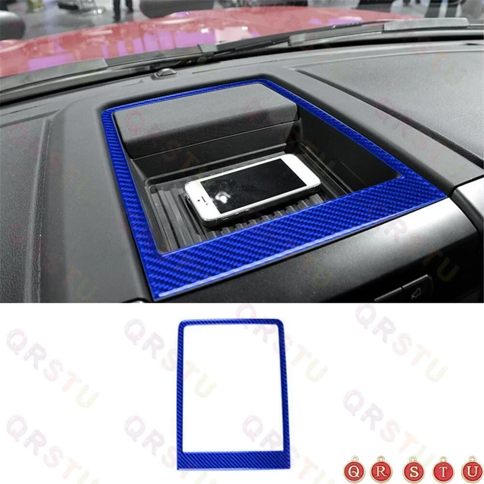 Kit de tapicería de accesorios de decoración de interiores de fibra de carbono azul para Ford F150 Foto 4 de 4