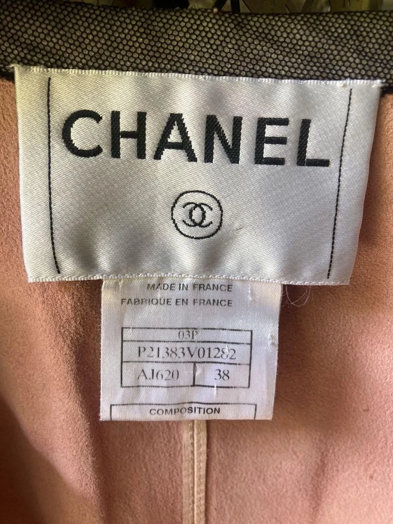 Giacca Chanel in morbida pelle di agnello 38 rosa