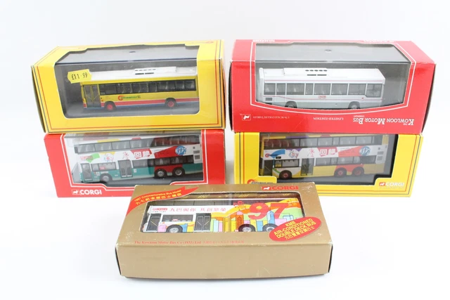 07 Corgi KMB Kowloon Motor Bus City Bus Diecast Dennis Dart Leyland Olympian x 5