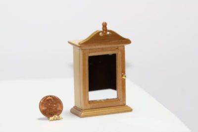 Dollhouse Miniature Oak Wood Traditional Wall Medicine Cabinet