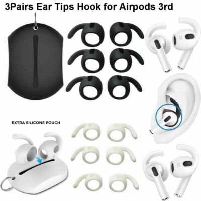 3Pairs Silicone Ear Tips Hooks for Airpods 3rd Generation Anti