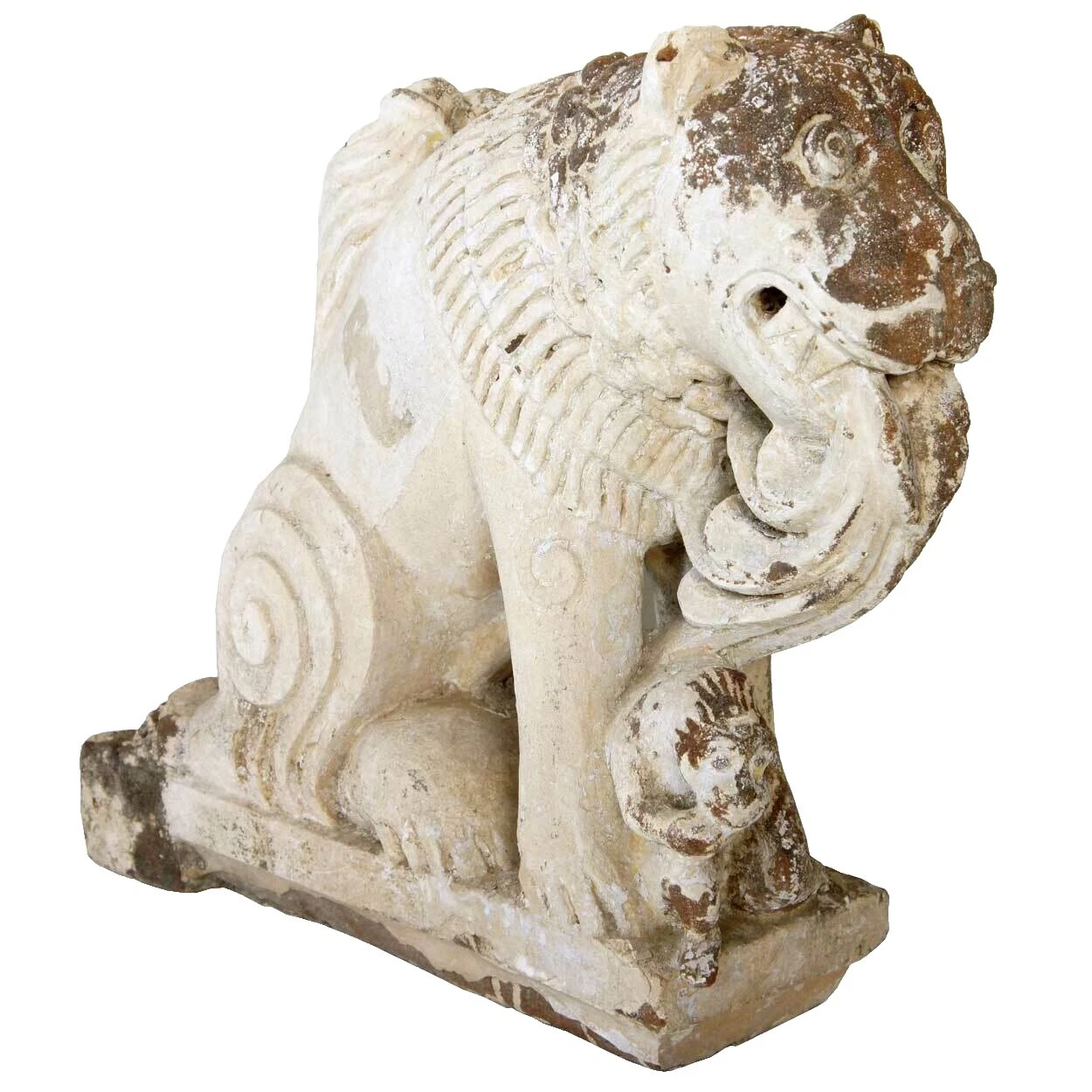 Antiguo Tallado blanco Original de antigüedades de Asia