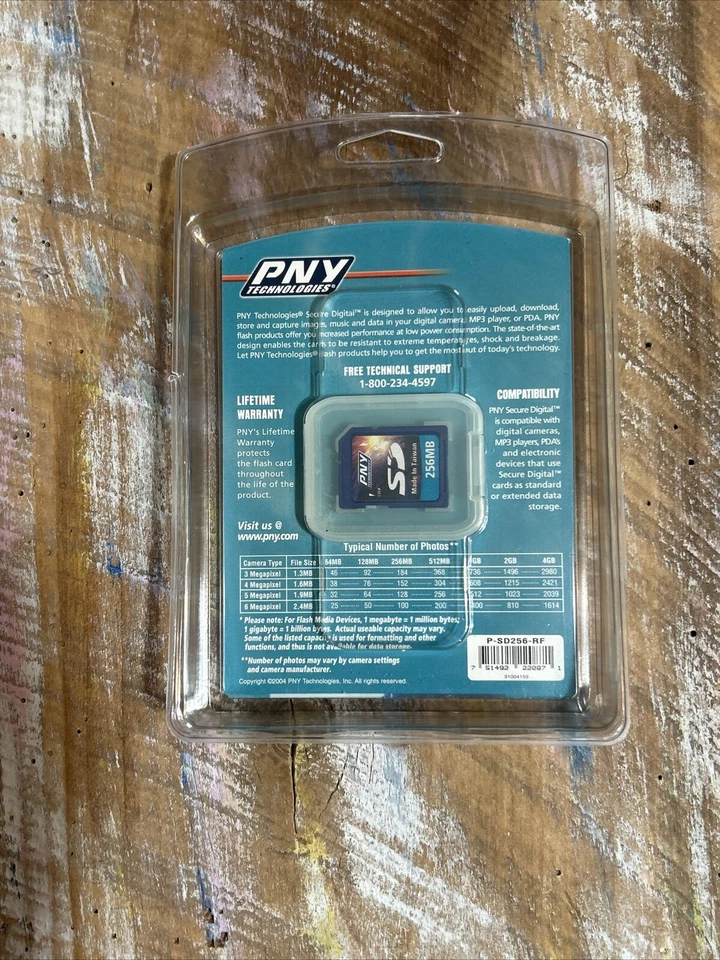 New PNY 256MB SD Card SD Memory Card Storage Digital Camera P-SD256-RF NIP - Image 3 of 4