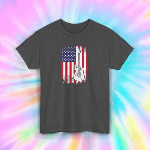 Camisa Guitarra Bandera Americana S-5XL Patriótico Músico Amante del Rock Camiseta Regalo - Imagen 6 de 12