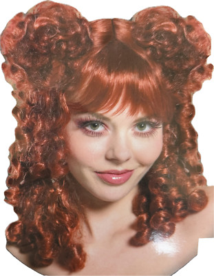 Disguise Red Hair Curly Wig Merida Ariel Black Widow Halloween Costume Adult