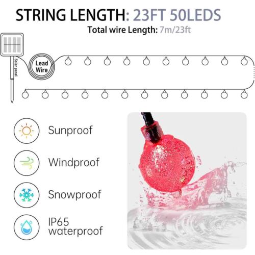 30 Pack 50 LED Solar Power String Lights Christmas Fairy String Garden Outdoor - Picture 4 of 10