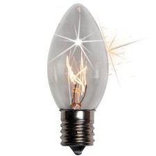 25 C9 Twinkle Clear Transparent Indoor/Outdoor Christmas Bulbs