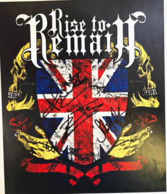 Rise to Remain Hand Signed presentation size A4 on glossy print by Band Members