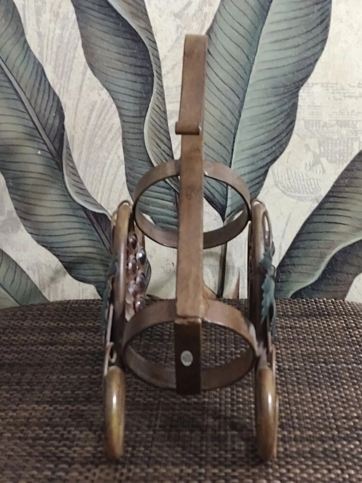 Portabotellas de vino individual Iron Grapevine Swirl bronce marrón Foto 2 de 4