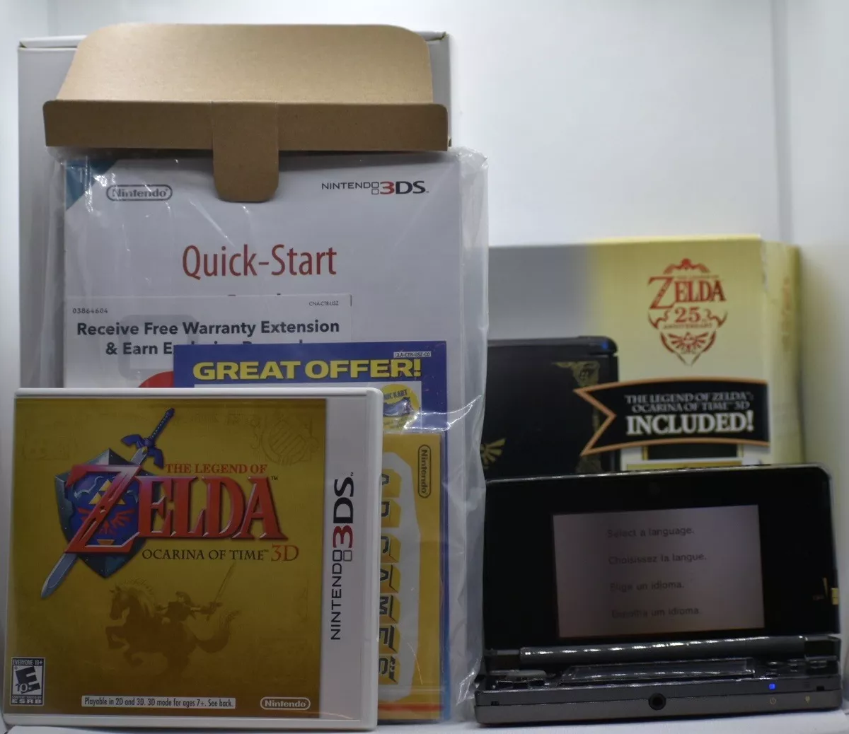 Nintendo 3DS Legend of Zelda: Ocarina of Time Limited Edition Bundle Black Handheld System for sale online