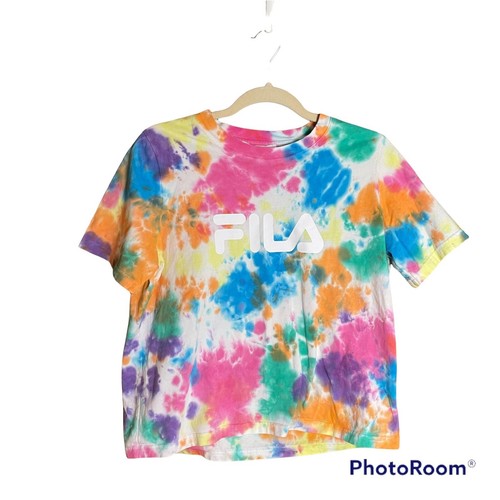 FILA Tie Dye Cropped T Shirt In Size 