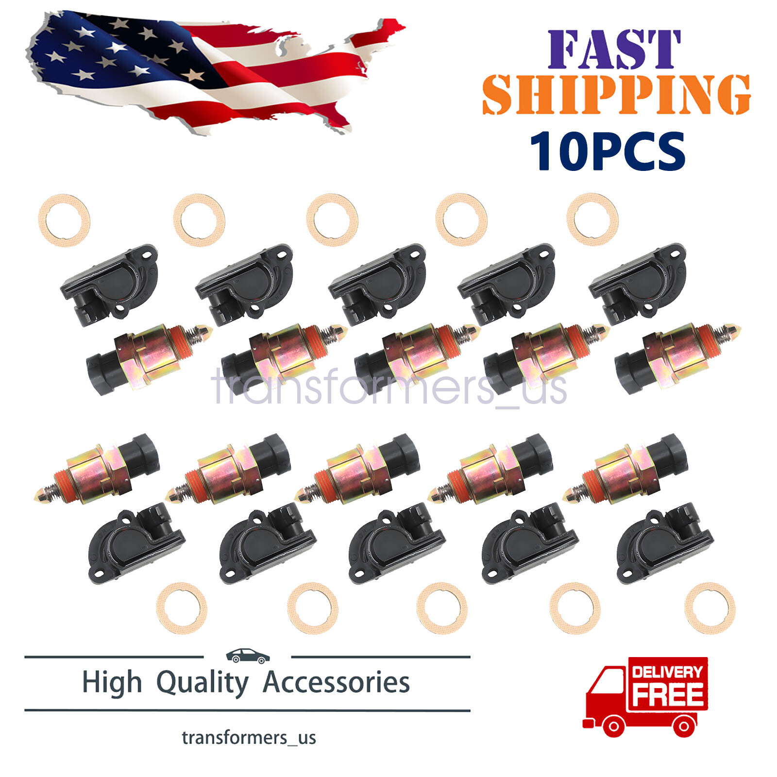 10X Idle Control Valve & Throttle Position Sensor Fit 1991-1995 Chevrolet C1500