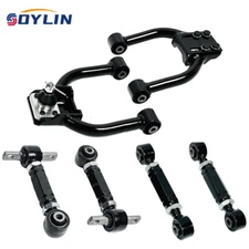 Front Upper Control Arms + Rear Camber Toe Arm Kit For Honda Civic EK 1996-2000
