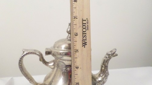 Tetera de colección adornada cabeza de dragón cabeza de dragón tono plateado - Imagen 9 de 10