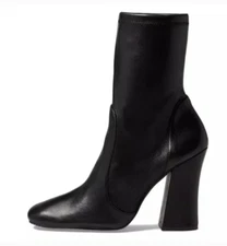 Stuart Weitzman Curveblock 100 bootie black leather Women's Size 10 -11 New $650