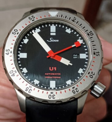 RARE! Minty SINN U1 Men's DIVERS WATCH! German U-Boat Original Rubber Bracelet!