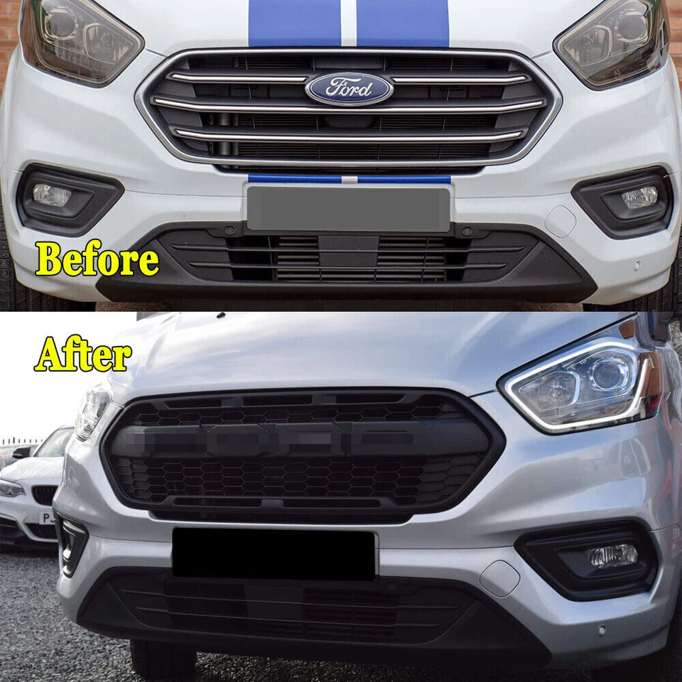 Grille de calandre avant pour Ford Transit Custom Raptor Style 2018-2023 Noir - Photo 3/4