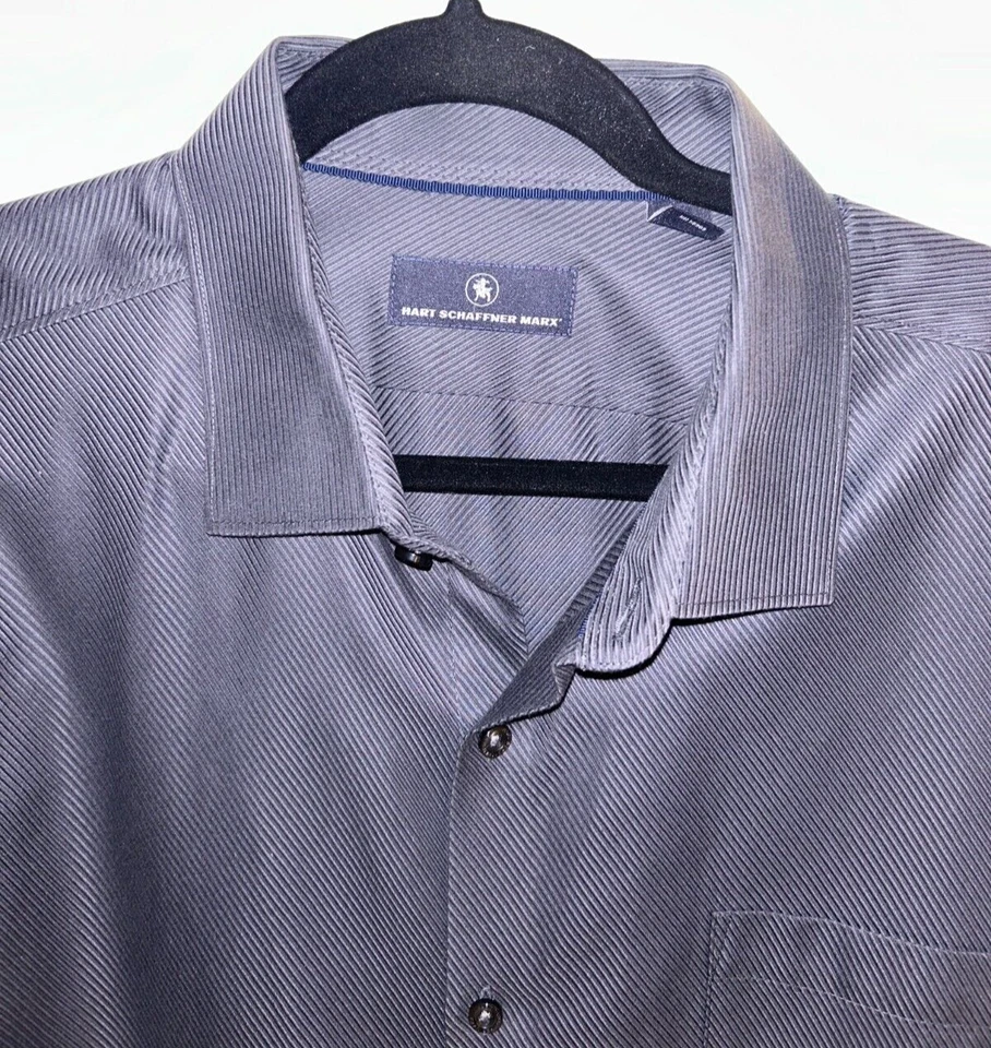 Camisa de vestir negra Hart Schaffner Marx XL para hombre manga larga con botones Foto 2 de 4