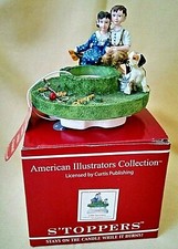 CANDLE CAPPER SOOT S'TOPPER LITTLE SPOONERS BOY GIRL FISHING DOG BOX TAG CURTIS*