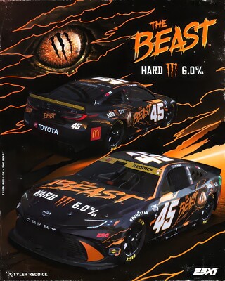 Tyler Reddick 2024 The Beast Hard 6.0% NASCAR 8''x10'' Postcard Gloss Photo Print