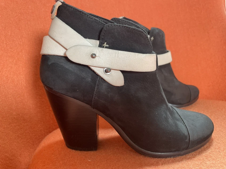 RAG & BONE Negro 2 Tonos NUBUCK Cinturón HARROW Botines Botines 37.5 Talla 7 $495 Foto 4 de 4