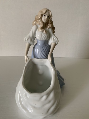 1994 House of Lloyd Woman In Blue Ceramic figurines Trinket Dish Planter - Picture 1 of 8