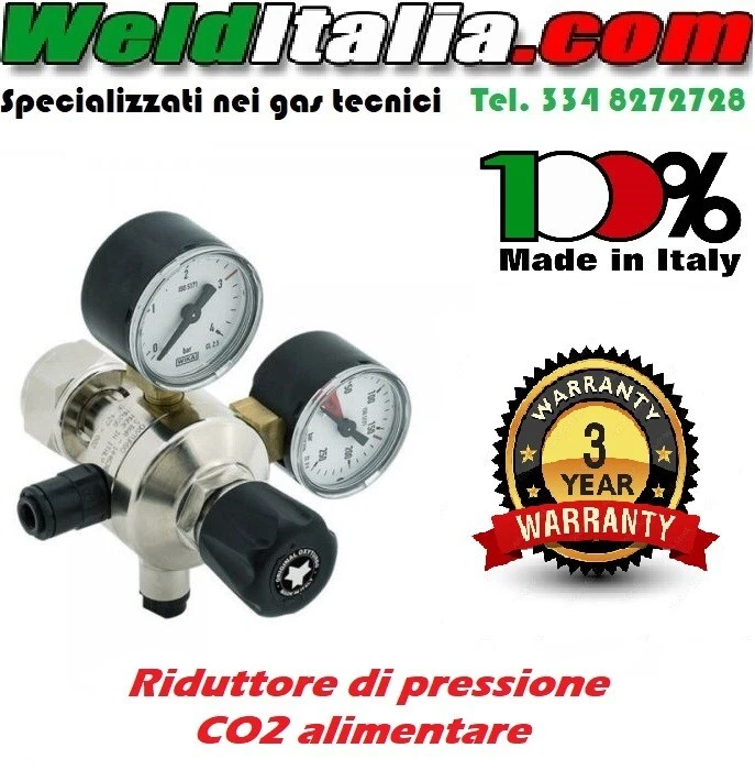 RIDUTTORE DI PRESSIONE CO2 ALIMENTARE MAJOR OXYTURBO GASATURA ANIDRIDE CARBONICA