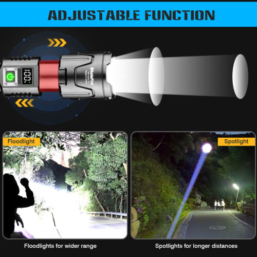 Super Bright 500000LM LED Tactical Flashlight Rechargeable Powerful Light Torch - Picture 6 of 11