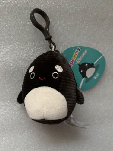 Squisharoys By Squishmallows 3.5 Inch Plush Bag Clip Kai the Orca Whale New 2023