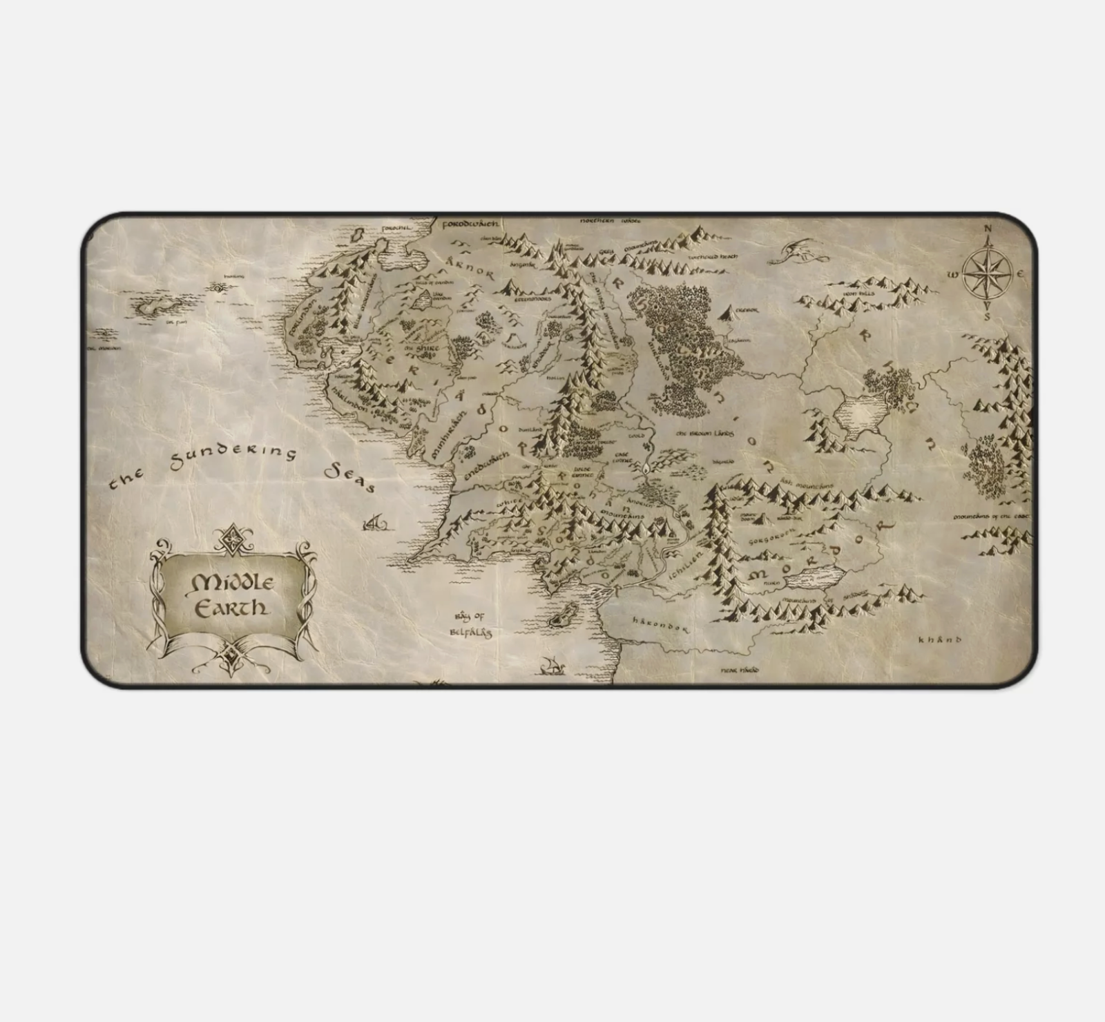 Middle Earth Map Desk Mat & Mouse Pad for Lord of The Rings Fans-image