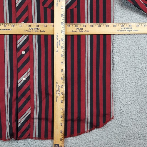 Vintage Wrangler Western Striped Pearl Snap Men's Size XL Button Up Cowboy Shirt - Picture 11 of 12