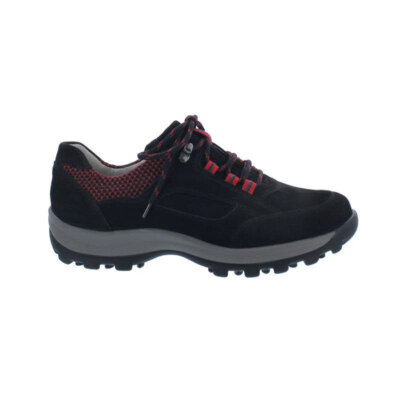 Waldläufer Holly Damen-Wanderhalbschuh, Denver Sport-Net, schwarz rubin, Weite H