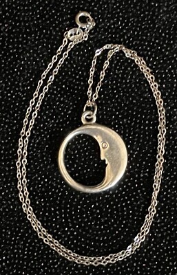 🌙 TIFFANY & CO. MOON NECKLACE / Silver 925 / Moon Face Pendant
