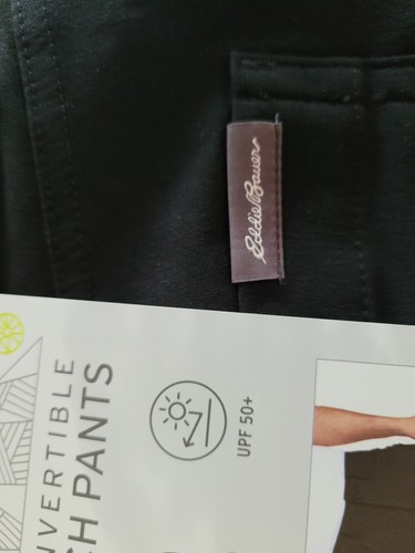 NEW Eddie Bauer convertible tech pants zip off leg shorts/pants mens 38x32 black - Picture 4 of 5