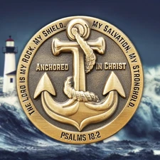 Anchored in Christ Challenge Coin | Jeremiah 29:11 | Christian Faith Gift