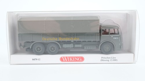 Camión plataforma Wiking H0 047902 (Büssing 12000) "Deutsche Bundesbahn" | Condition: Gebraucht