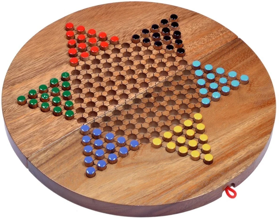 Halma Gr. XL für 2 bis 6 Spieler mit Stoffbeutel - Spielfeld 31 cm rund - 6 x 15 - Bild 4 von 4