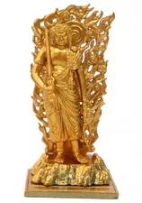 Fudo Myoo Gold Foil Color Capsule Toy Q Museum Japanese Treasures Buddha Figure