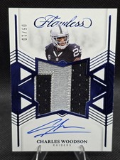 Charles Woodson 2025 Panini Flawless Star Swatch Signature On Card Auto Blue /10