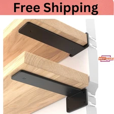 6 Inch Heavy Duty Floating Shelf Bracket, 4 Pack Rustic Industrial Hidden Metal