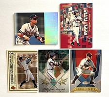 CHIPPER JONES Lot of 5 - '96 Fleer RC, UD Txtbk Excl, Finest '00/'01, Reel Time